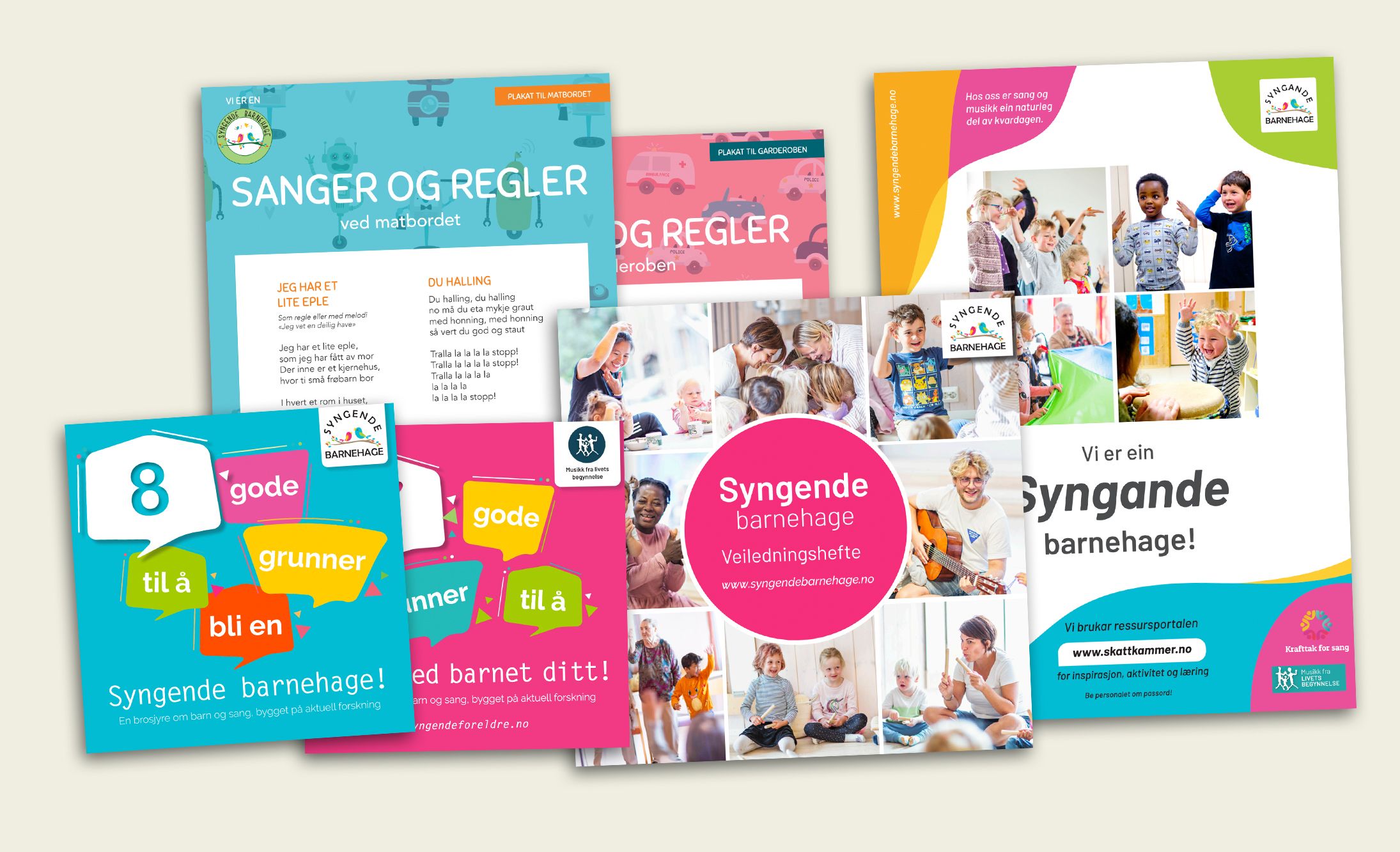 plakater, brosjyrer, veiledningshefte