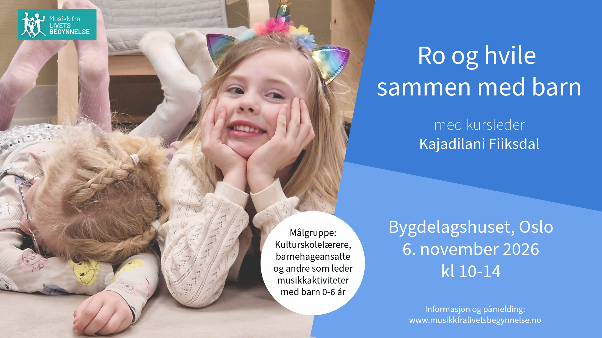 Bilde av kursholder Kajadilani Fiiksdal sammen med barn fra Sunde Syngende barnehage