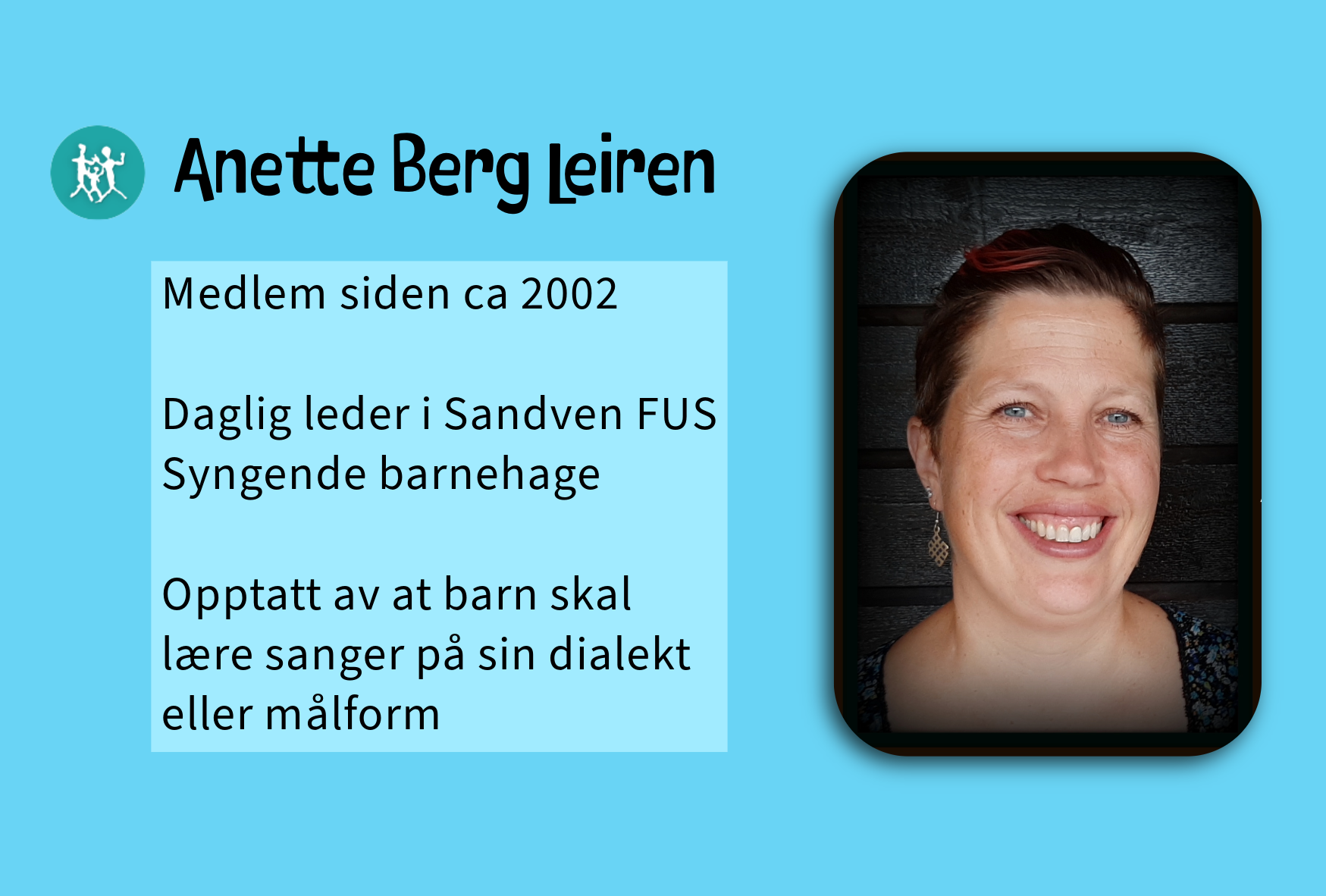 Plakat av månedenes medlem med bilde og kort info om vedkommende