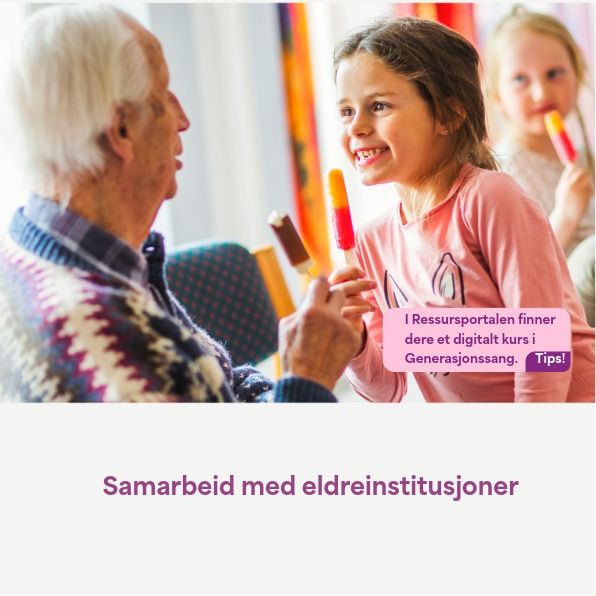 Bilde av en liten jente og en gammel mann som spiser is sammen