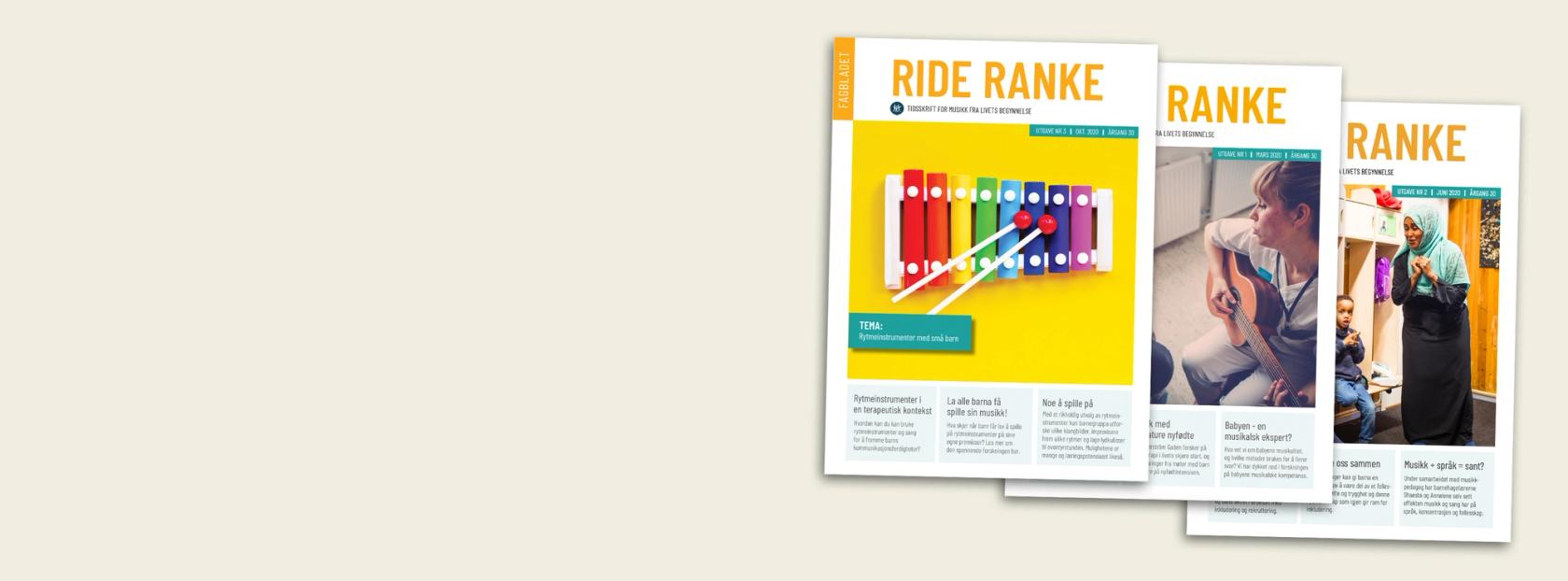 Forsiden av flere utgaver fagbladet Ride Ranke