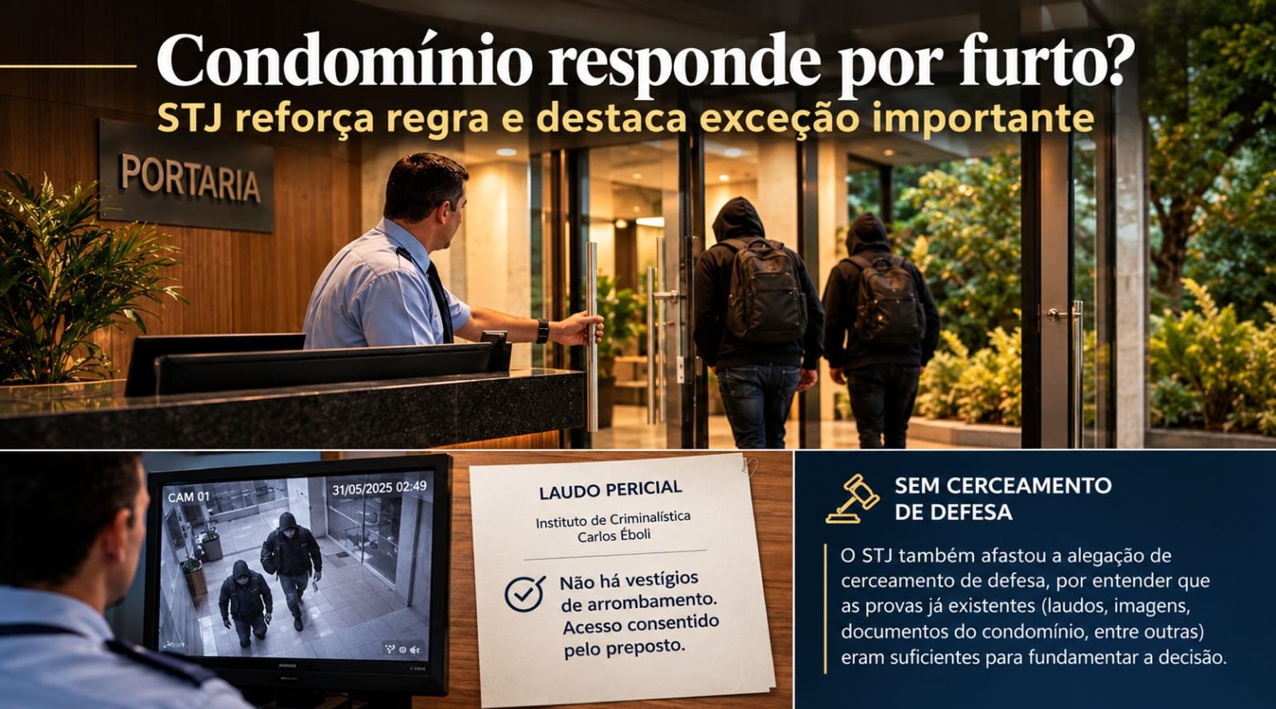 porteiro vendo os bandidos saírem com mochilas
