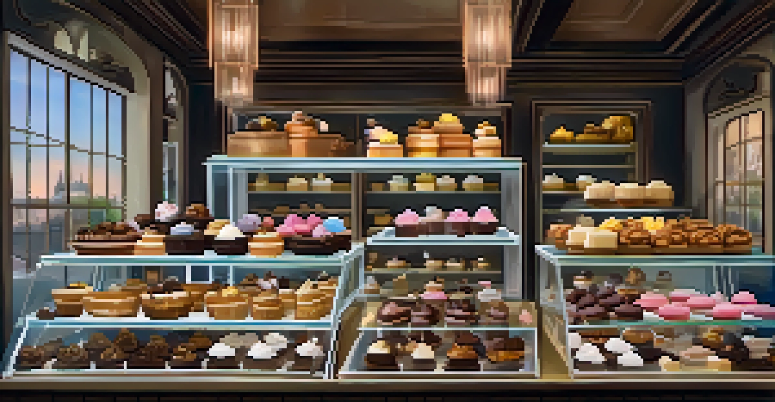 A close-up of various vegan desserts, including cookies and truffles, in a warm and inviting bakery setting.
