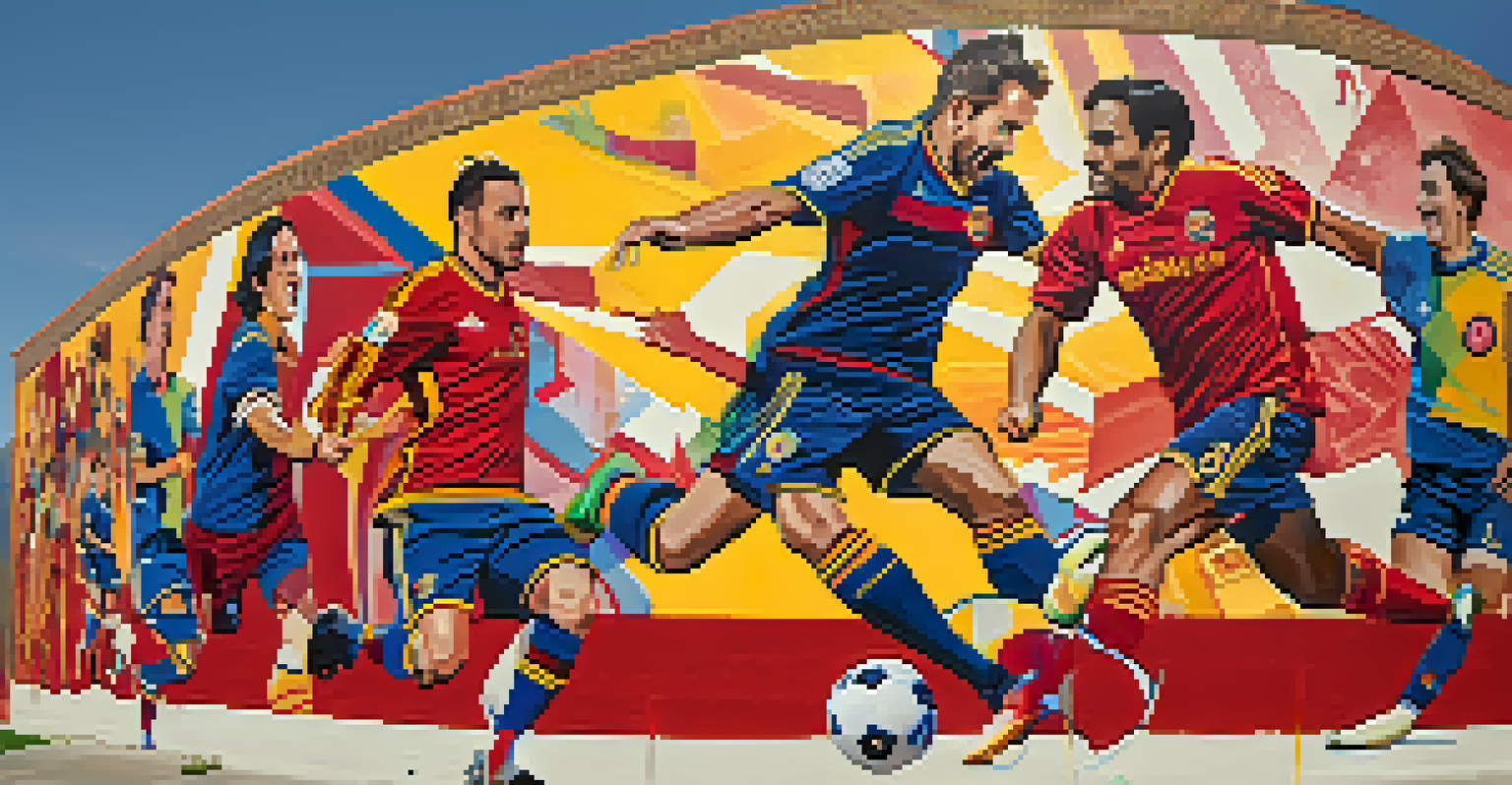 A vibrant mural celebrating Real Salt Lake, showcasing iconic soccer moments and cultural elements of Salt Lake City.