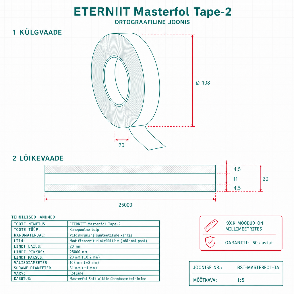Masterfol Tape-2 - tehniline joonis