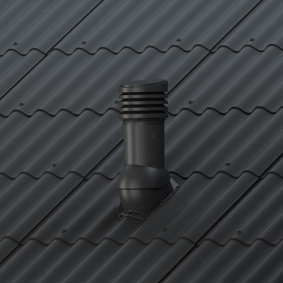 Ventilatsiooni läbiviik kaheksalainelisele laineplaadile Wirplast Perfekta V Ø125mm, soojustatud