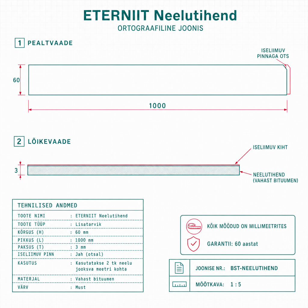 Neelutihend - tehniline joonis