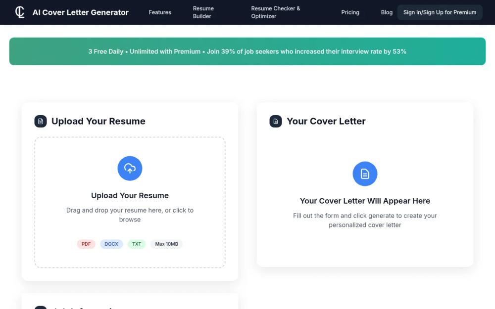 image of AI Cover Letter Generator