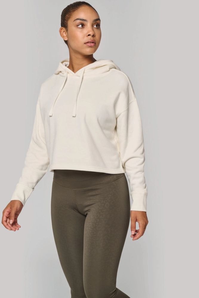 Sweat-shirt crop à capuche femme — photo 1