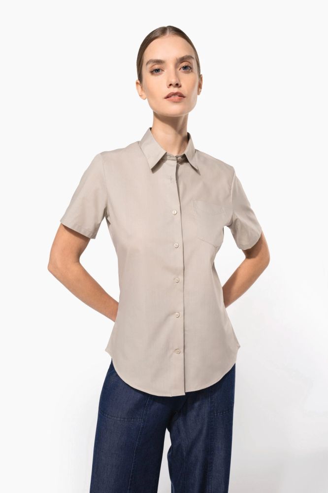 Chemise popeline polycoton manches courtes entretien facile femme — photo 1