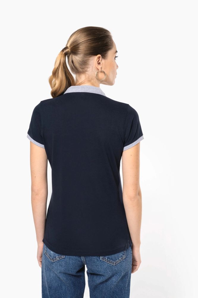 Polo piqué bicolore femme — photo 1