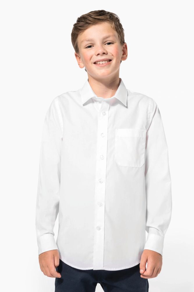 Chemise popeline manches longues enfant — photo 1