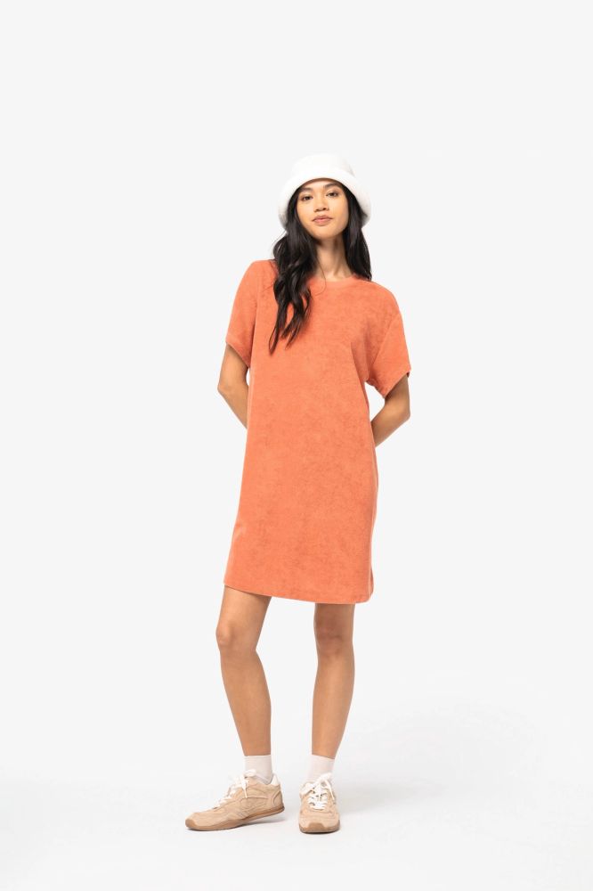 Robe t-shirt écoresponsable en éponge à épaules tombantes femme — photo 1