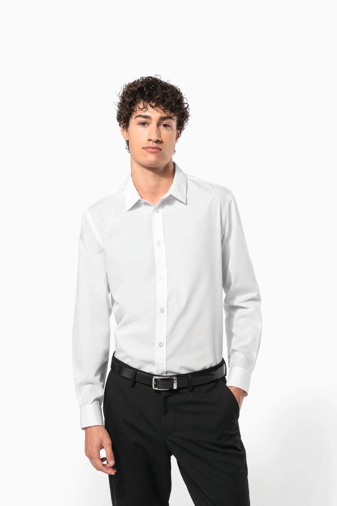 Chemise popeline polycoton sans poche entretien facile homme — photo 1