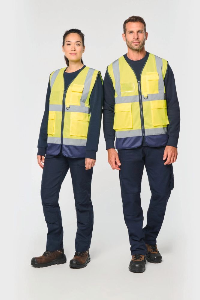 Gilet de sécurité haute visibilité recyclé avec zip unisexe — photo 1