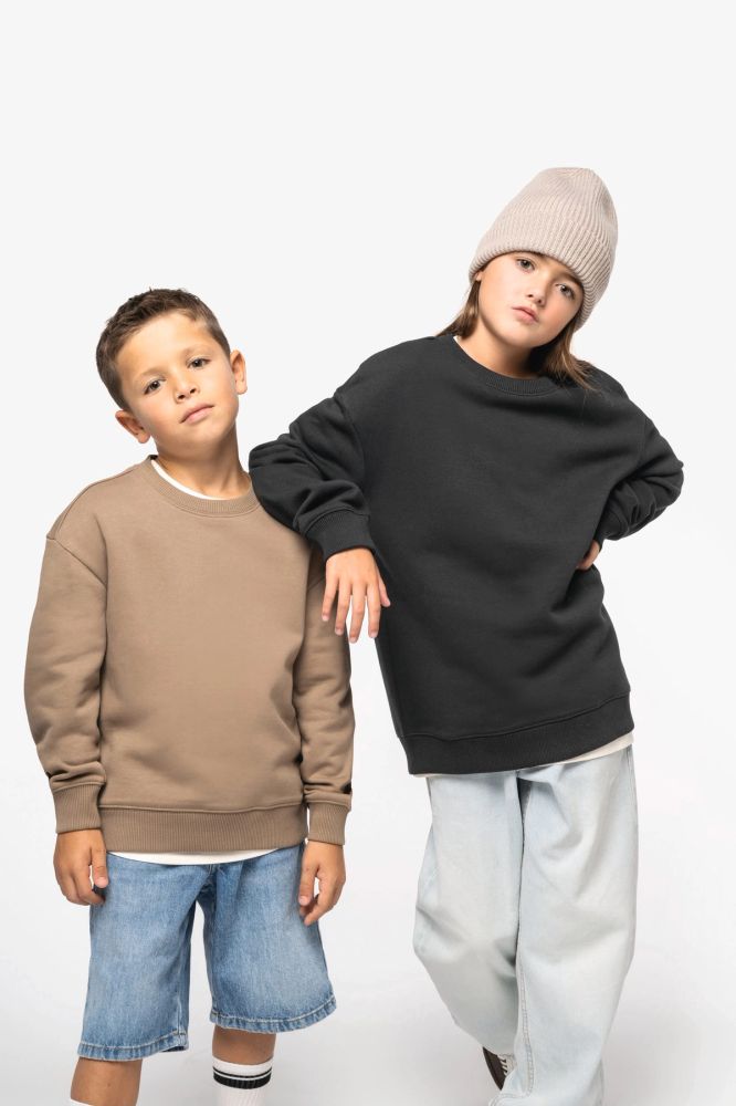 Sweat-shirt écoresponsable à col rond oversize enfant — photo 1