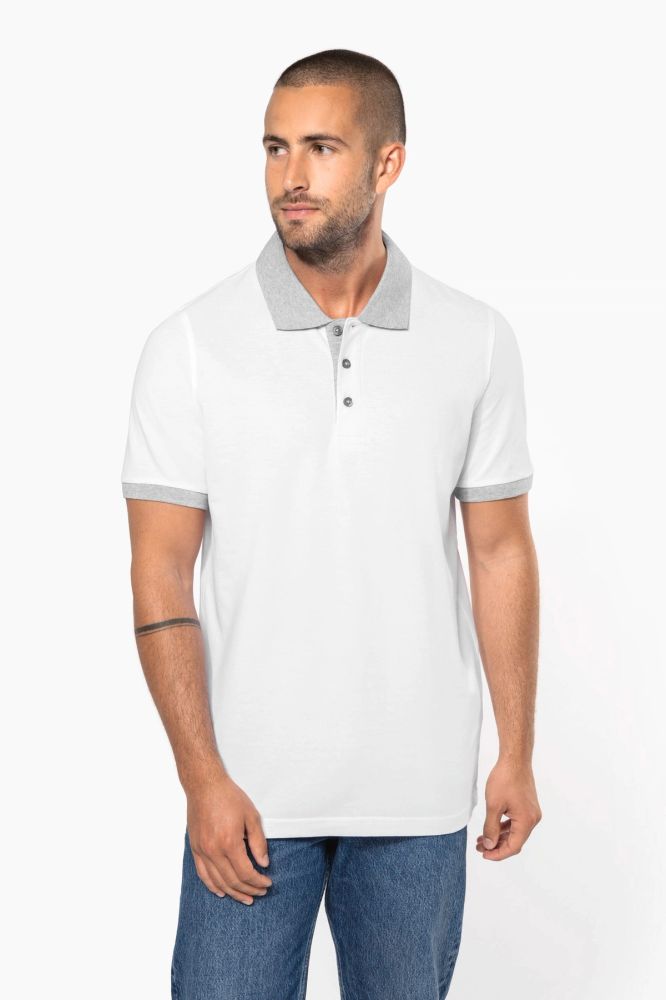 Polo piqué bicolore homme — photo 1