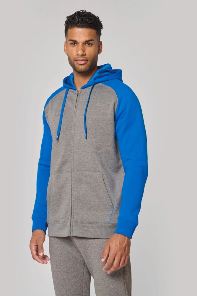 Veste molleton zippée capuche bicolore unisexe — photo 1