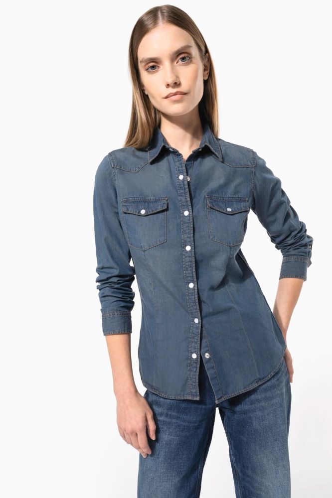 Chemise denim manches longues femme — photo 1