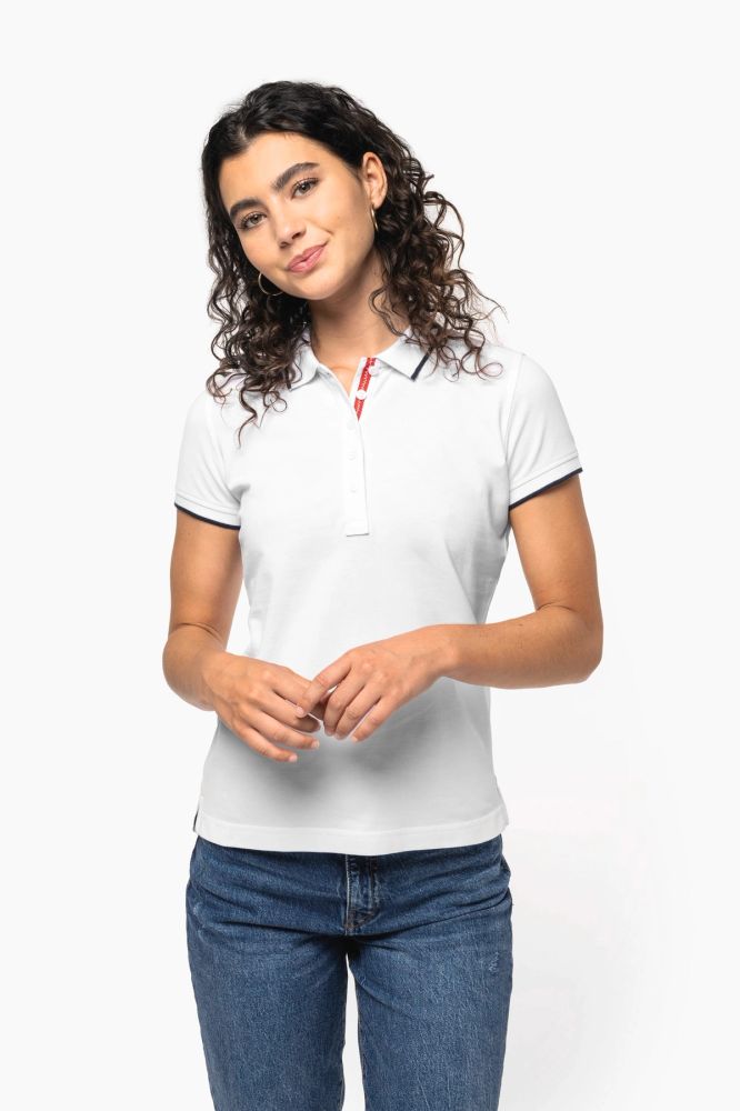 Polo maille piquée manches courtes femme — photo 1