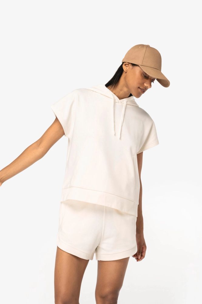 Sweat-shirt écoresponsable à capuche oversize sans manches French Terry femme — photo 1