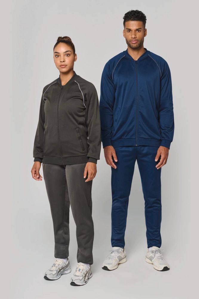 Veste de survêtement zippée avec liseré unisexe — photo 1