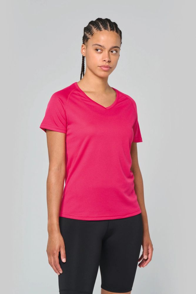 T-shirt de sport manches courtes col v femme — photo 1