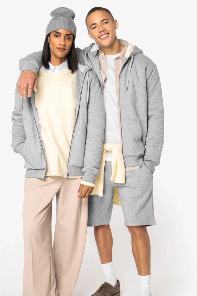 Sweat-shirt écoresponsable zippé doublé en sherpa unisexe — photo 1
