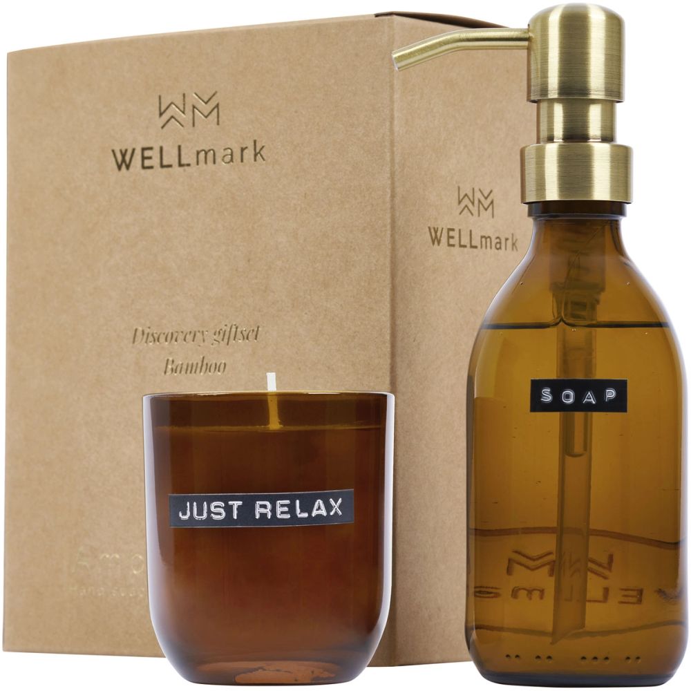 Distributeur de savon pour les mains de 250 ml et ensemble de bougies parfumées de 150g Wellmark Discovery — photo 1