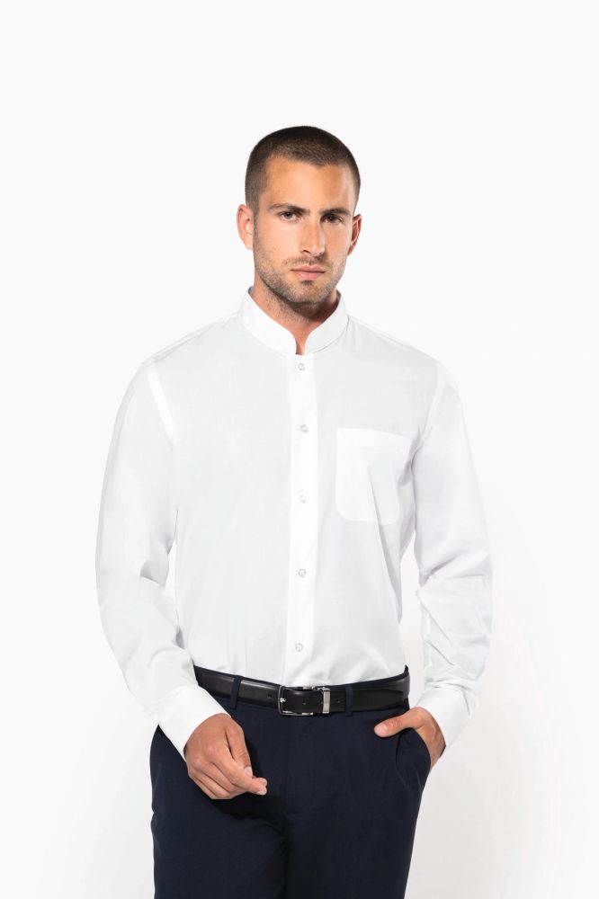 Chemise col mao manches longues — photo 1