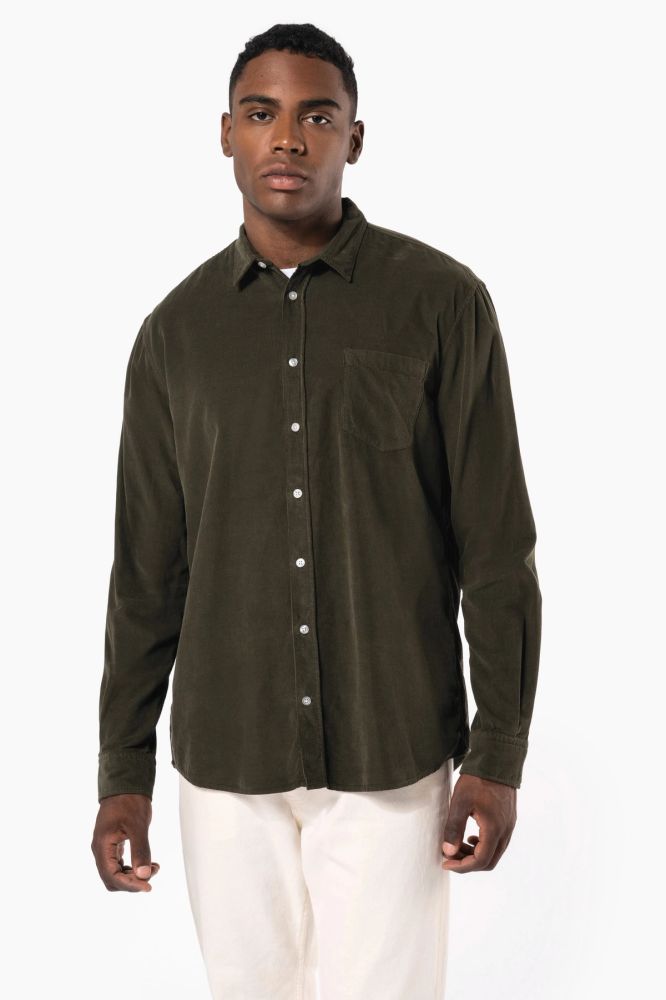Chemise manches longues en velours homme — photo 1