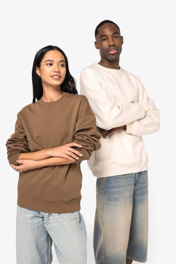 Sweat-shirt écoresponsable à col rond oversize unisexe — photo 1