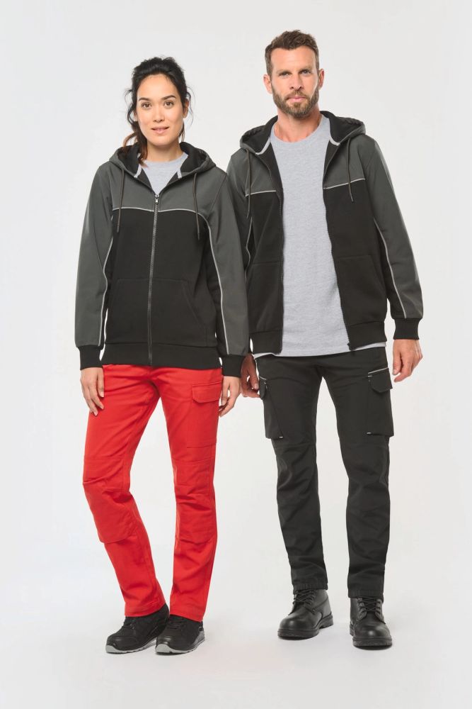 Veste molleton bicolore zippée à capuche écoresponsable unisexe — photo 1