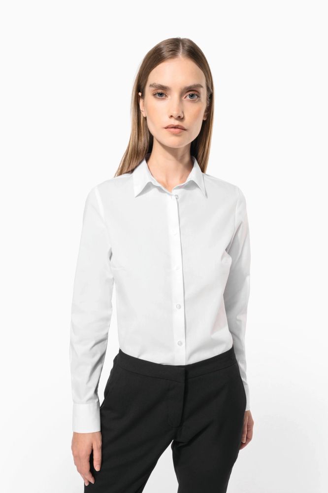 Chemise popeline polycoton sans poche entretien facile femme — photo 1