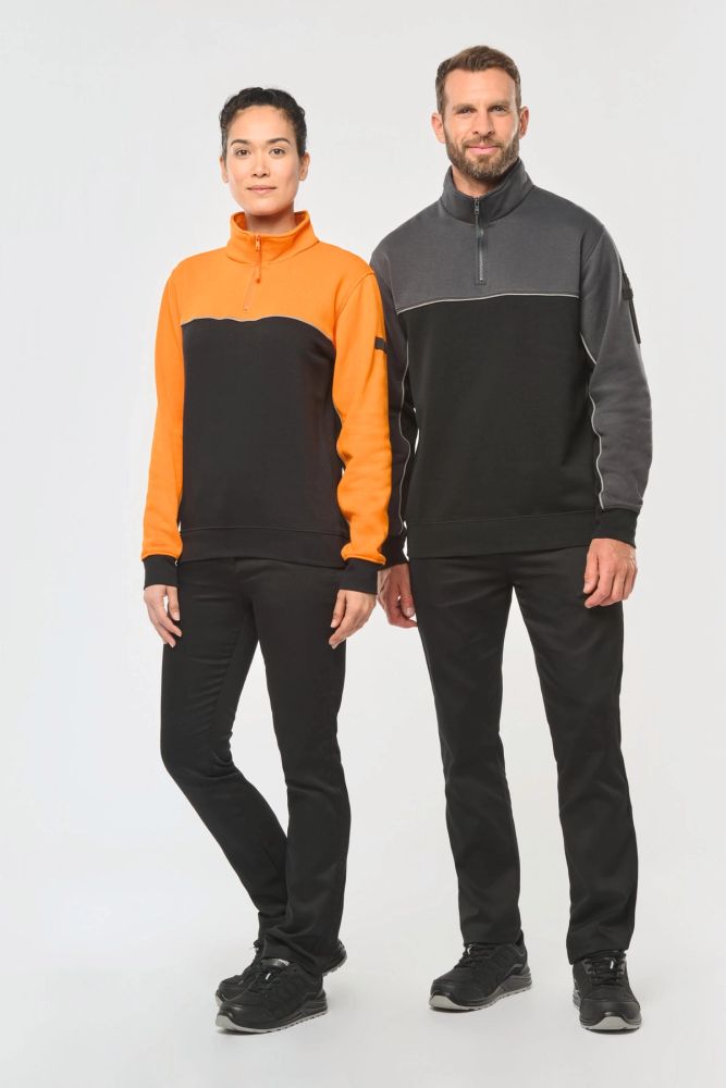 Sweat-shirt écoresponsable col zippé unisexe — photo 1