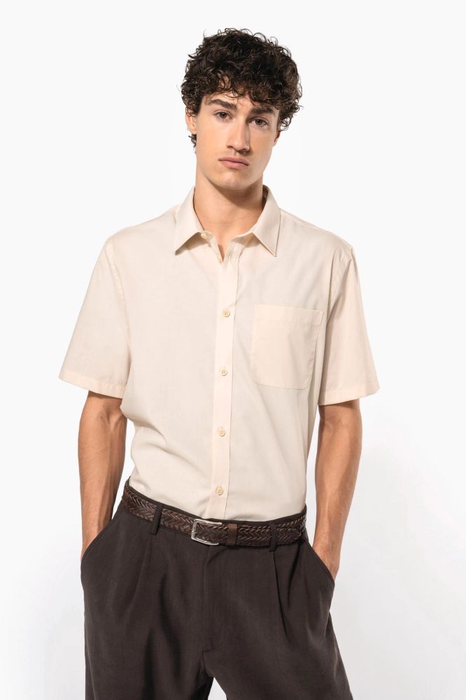 Chemise popeline polycoton manches courtes entretien facile homme — photo 1