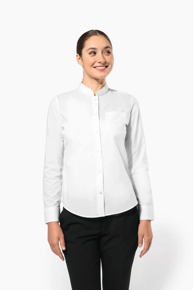 Chemise col mao manches longues femme — photo 1