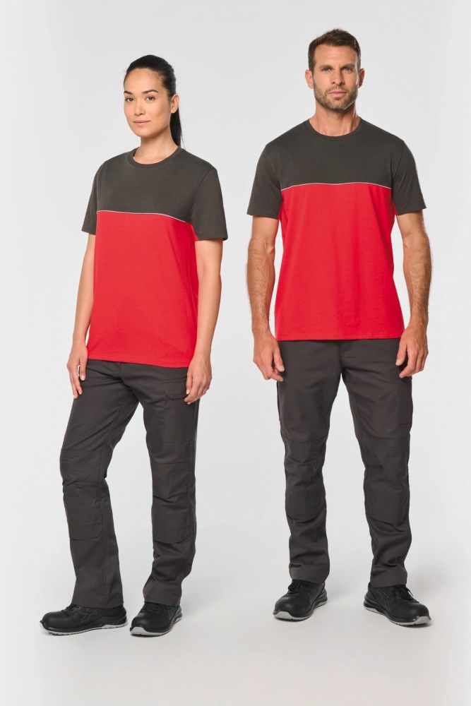 T-shirt bicolore écoresponsable manches courtes unisexe — photo 1