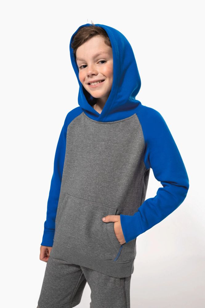 Sweat-shirt capuche bicolore enfant — photo 1