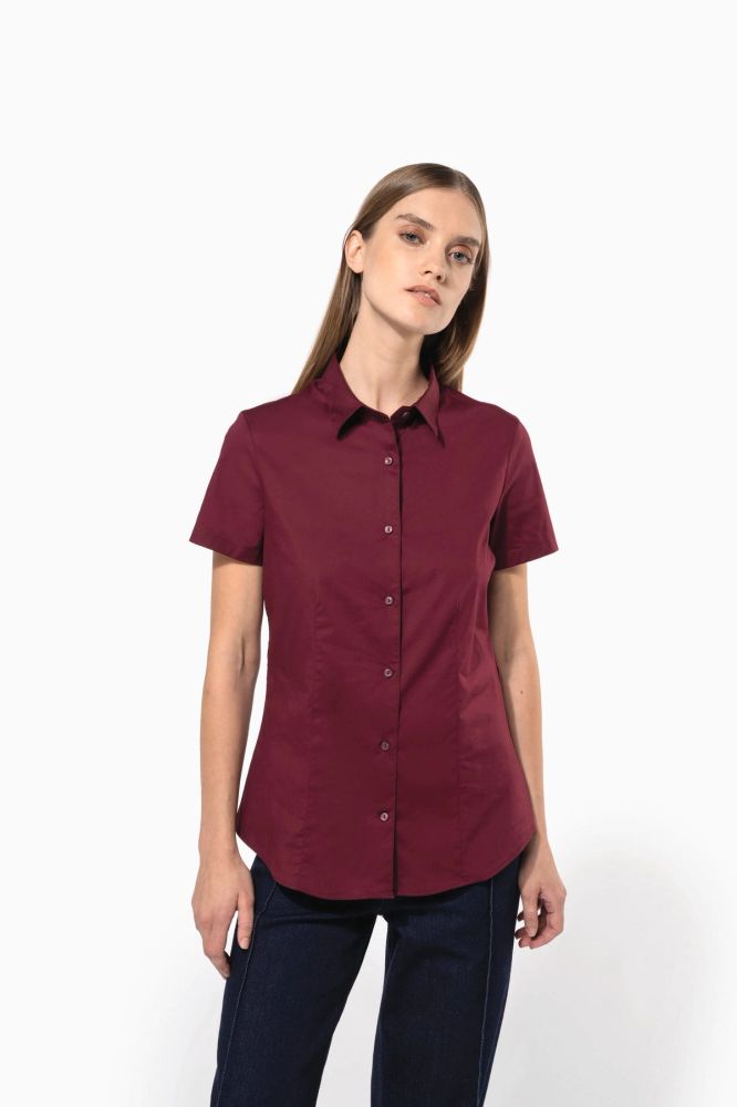 Chemise coton / élasthanne manches courtes femme — photo 1