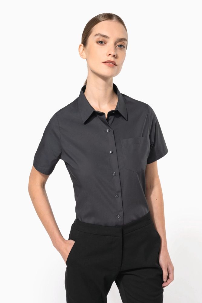 Chemise popeline manches courtes femme — photo 1
