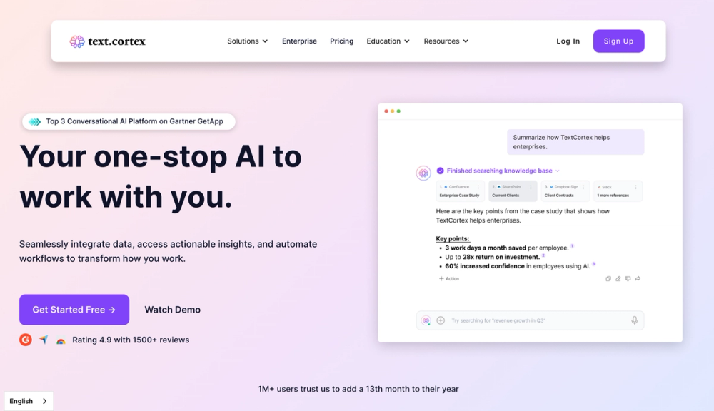 TextCortex: Enterprise AI & Knowledge Assistant TextCortex: Enterprise AI & Knowledge Assistant