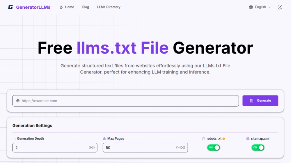 image of LLMs.txt Generator