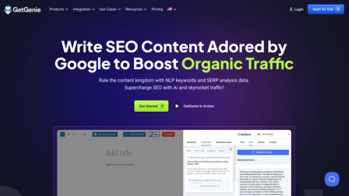 GetGenie - Write SEO Content Adored by Google to Boost Organic Traffic