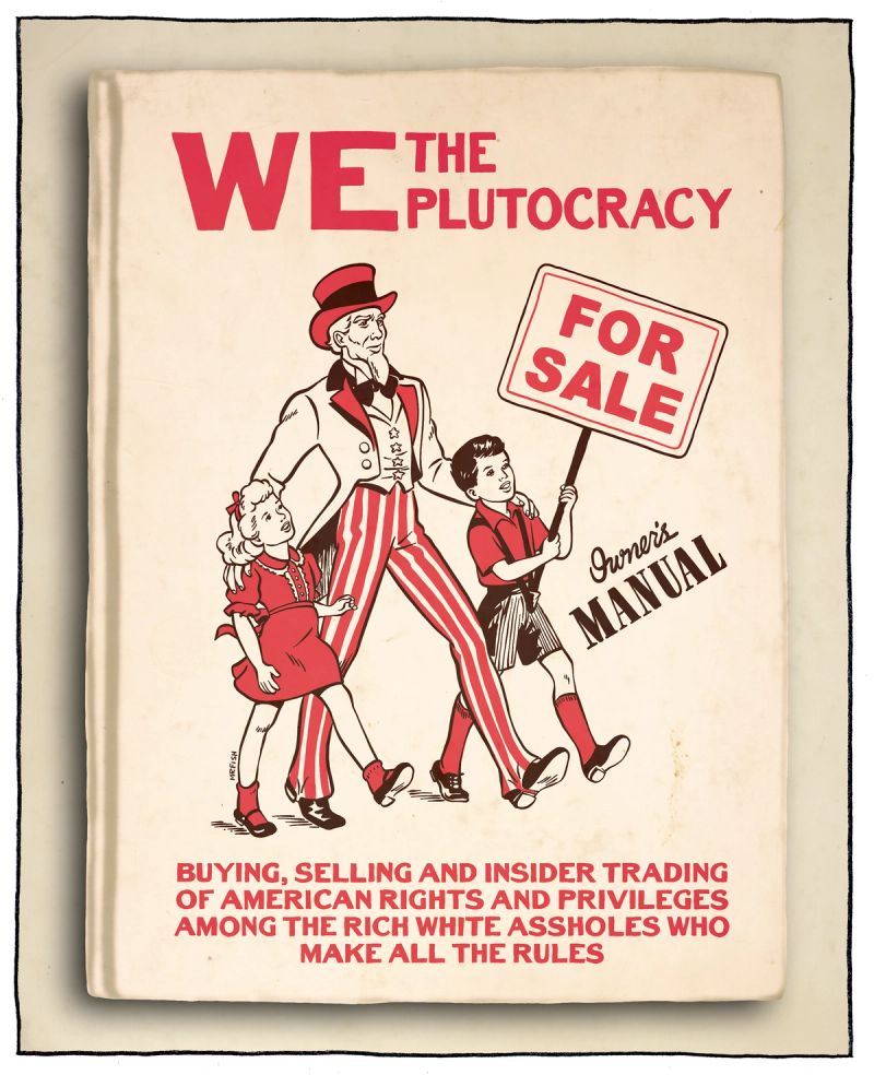 We the Plutocracy, 13x16 in, 2024. © Mr. Fish
