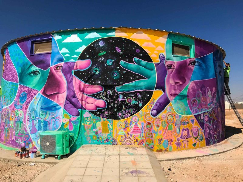 Azraq Refugee Camp constructed by United Nations for Syrian Civil War refugees. © Artolution, Jordan 