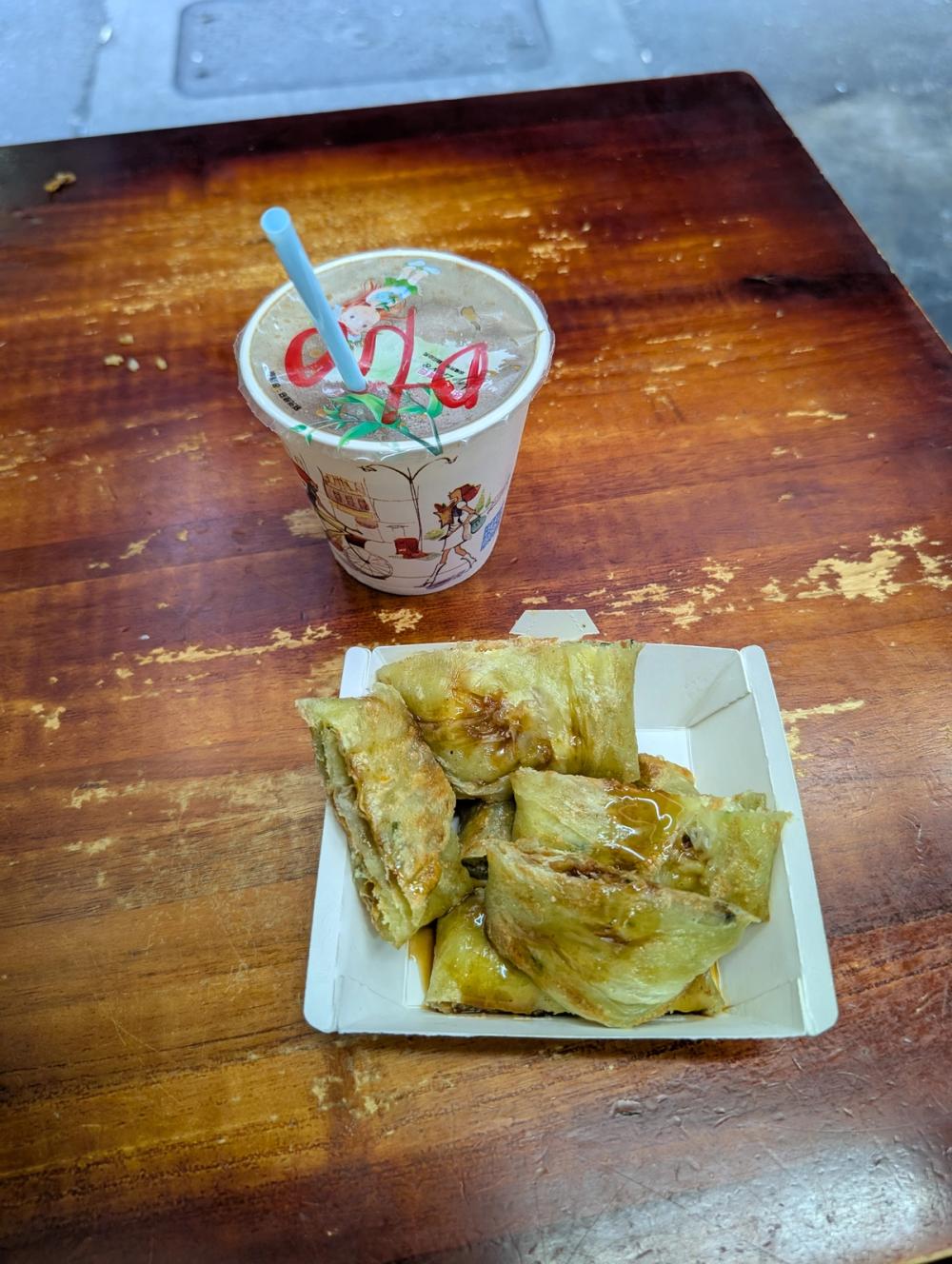 Crabby egg pancakes & Coffee
