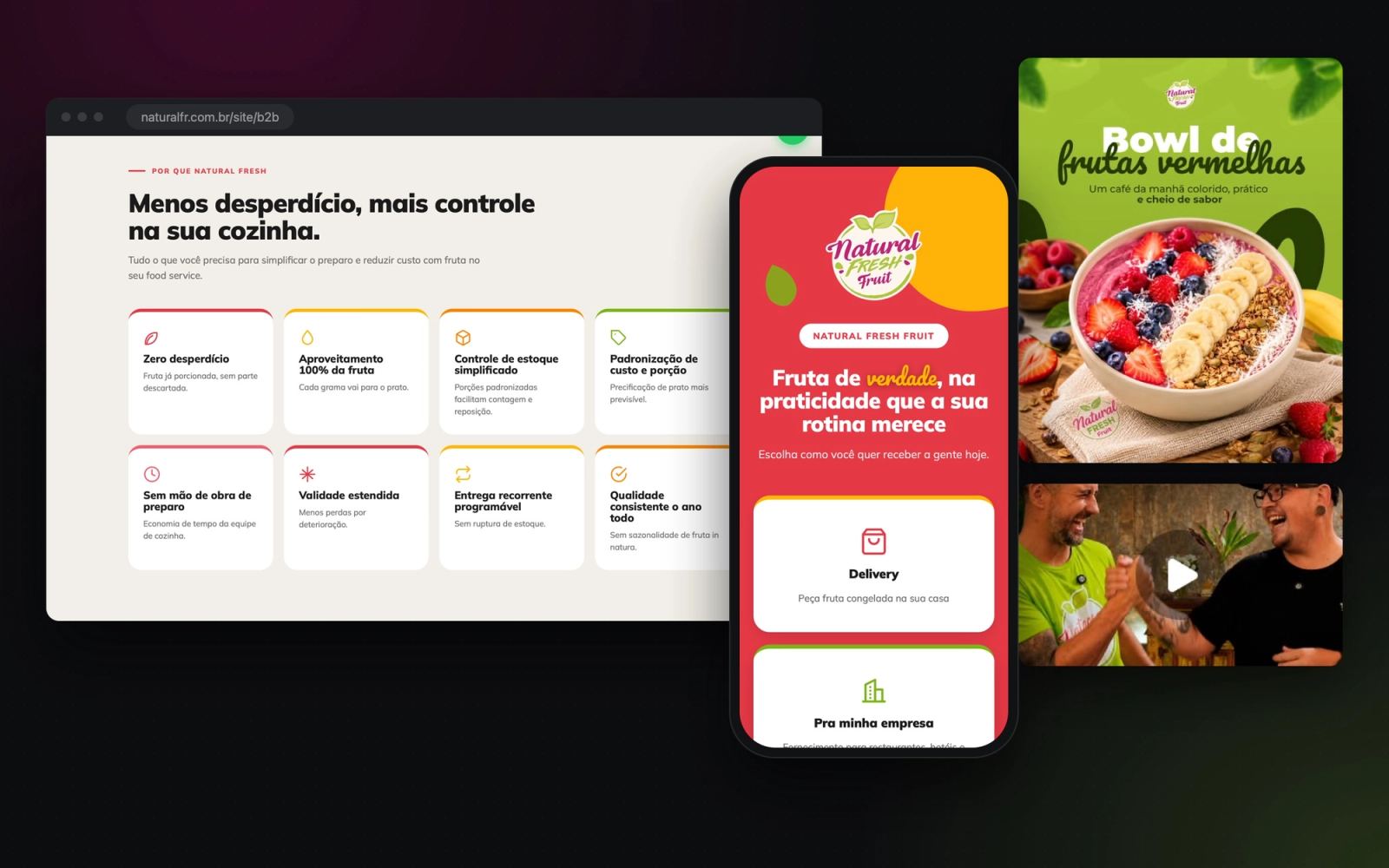 Tudo o que a Vivaz entregou para a Natural Fresh: site, B2B, redes e vídeo