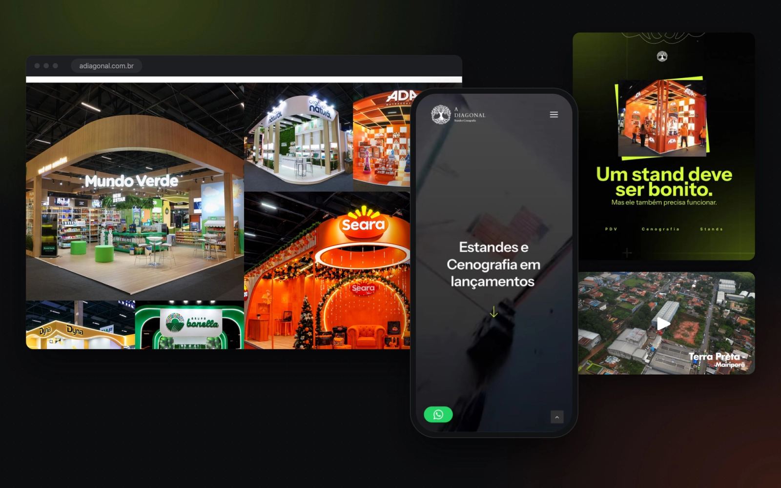 Tudo o que a Vivaz entregou para a A Diagonal: site, celular, redes e filme