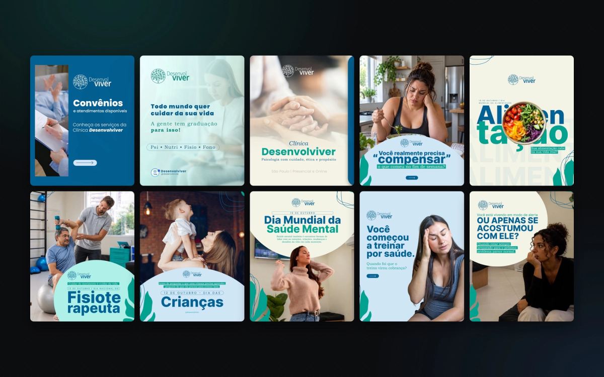 Feed do Instagram da Clínica Desenvolviver